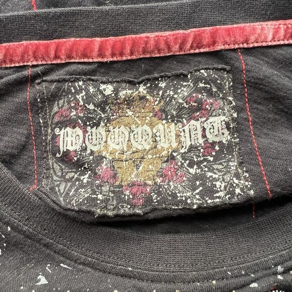 Vintage 90’s Propaganda Single Stitch Tee Shirt Black Dark Goth Embellished Bead - Picture 8 of 15